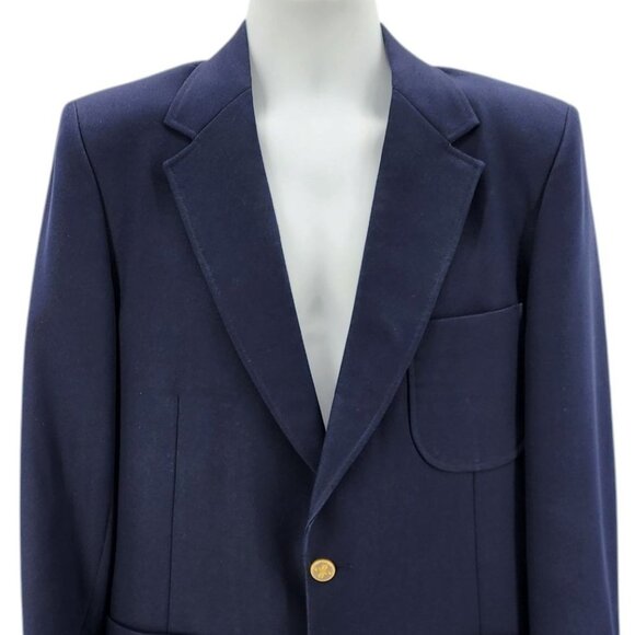 Vintage Johnny Carson Tailored For Joslins Navy Blue Sport Coat Blazer Mens 42 - Picture 2 of 13